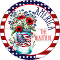 009 America The Beautiful Sign,  Patriotic Sign, Wreath Center, Wreath Attachment