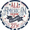 022 All American Firework Sign,  Patriotic Sign, Wreath Center, Wreath Attachment