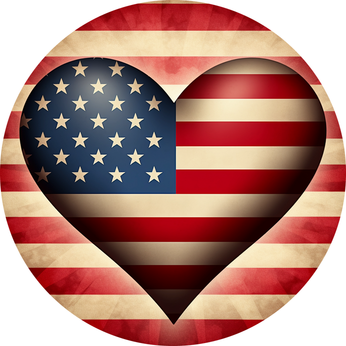 034 Patriotic Sign, Wreath Center, Wreath Attachment
