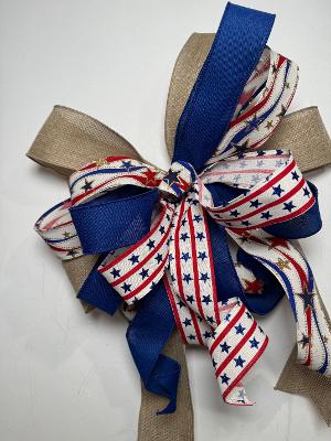 #1111 Patriotic Bow, Lantern Bow, Wreath Bow