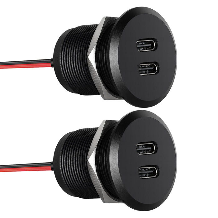 12V USB Outlet USB C Charger, 24W Output