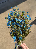 17" Mini Gyp Bush – Artificial Greenery with Blue Blooms #616