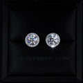 2.00 Carat Certified VVS1 Moissanite Halo Earrings