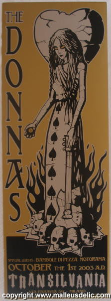 2003 The Donnas Silkscreen Concert Poster by Malleus