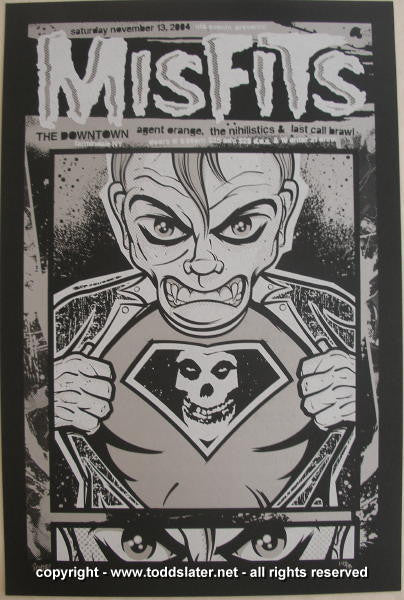 2004 The Misfits Silkscreen Concert Poster by Todd Slater