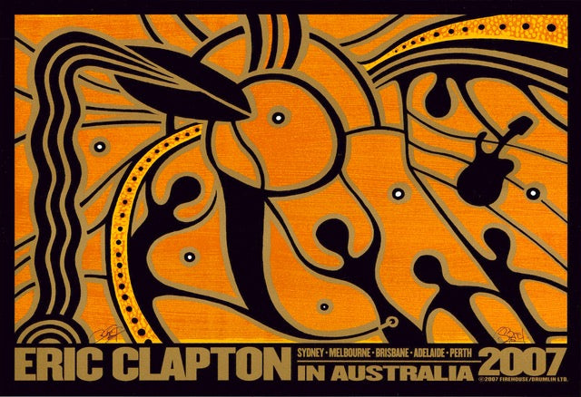 2007 Eric Clapton - Australia Tour Silkscreen Concert Poster by Firehouse