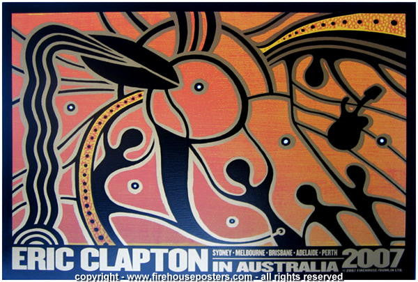 2007 Eric Clapton Australia Tour Silkscreen Poster by Firehouse