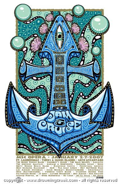 2007 Jam Cruise V Silkscreen Concert Poster - Jeff Wood