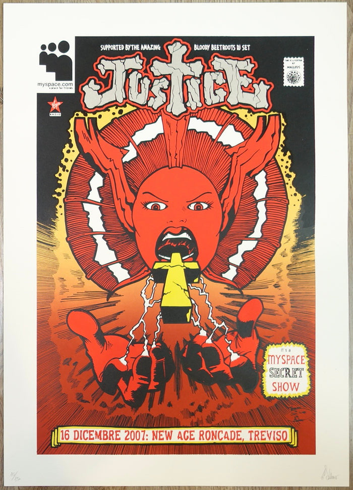 2007 Justice - Treviso Silkscreen Concert Poster by Malleus