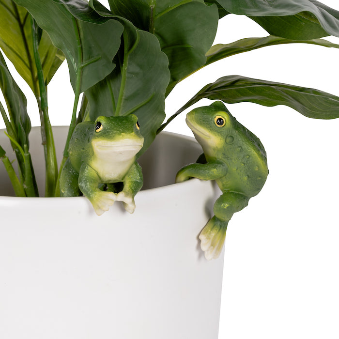 2PC GREEN FROG POT SITTERS