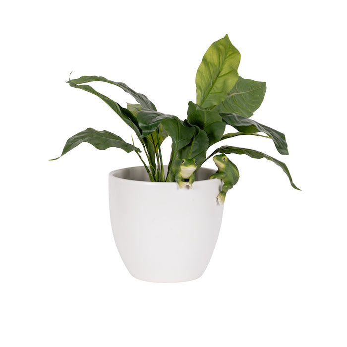2PC GREEN FROG POT SITTERS