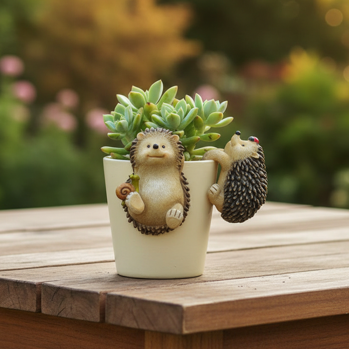 2PC HEDGEHOGS WITH SNAIL AND LADYBUG POT HANGERS