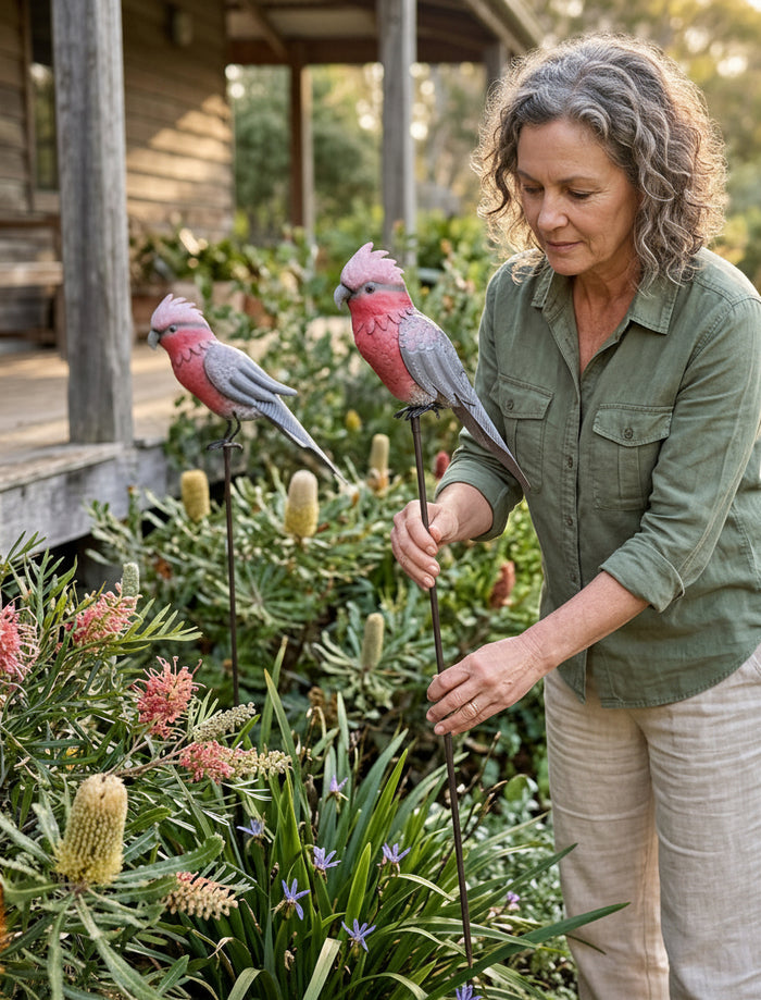 2PC METAL GALAHS ON STAKE