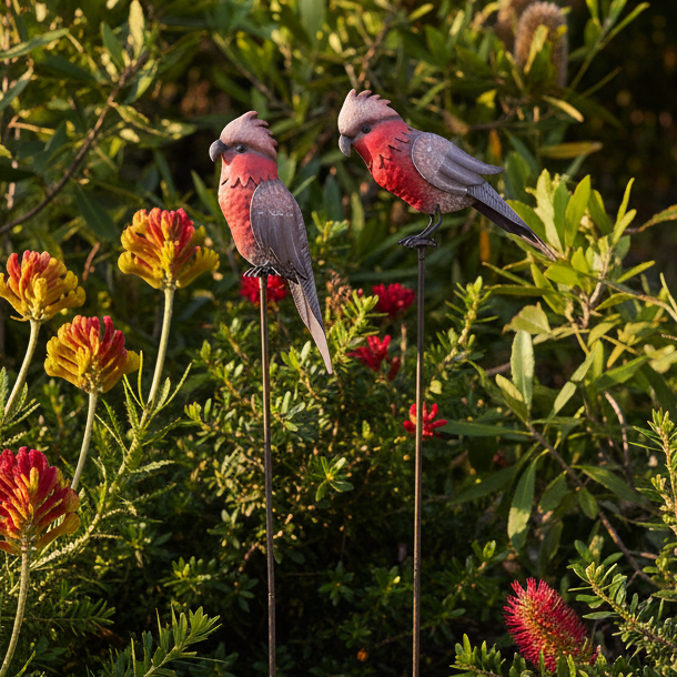 2PC METAL GALAHS ON STAKE