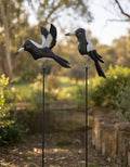 2PC METAL MAGPIES ON STAKE