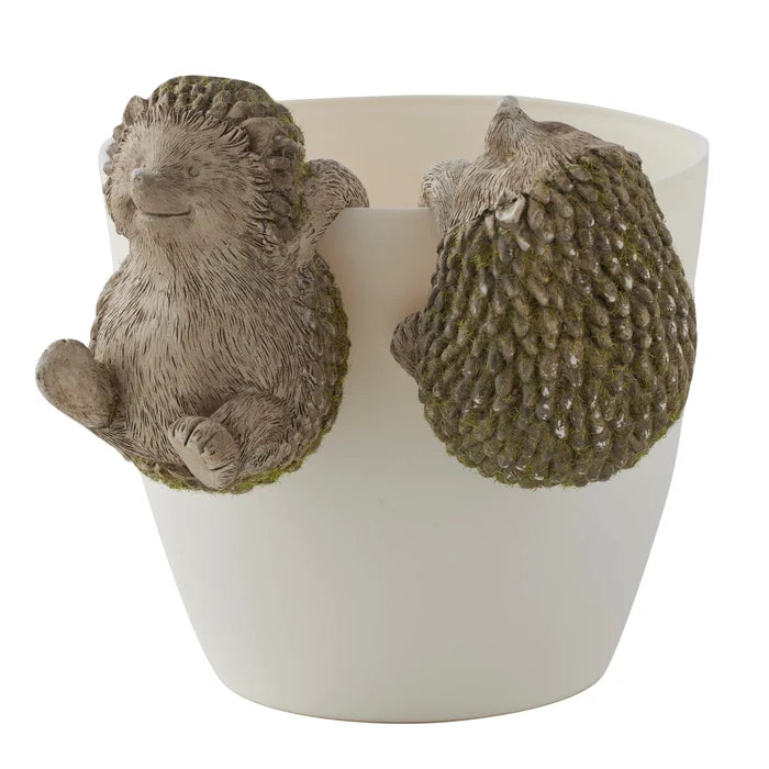 2PC MOSSY HEDGEHOG POT HANGERS
