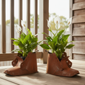 2PC RUSTY LARGE BOOT PLANTERS