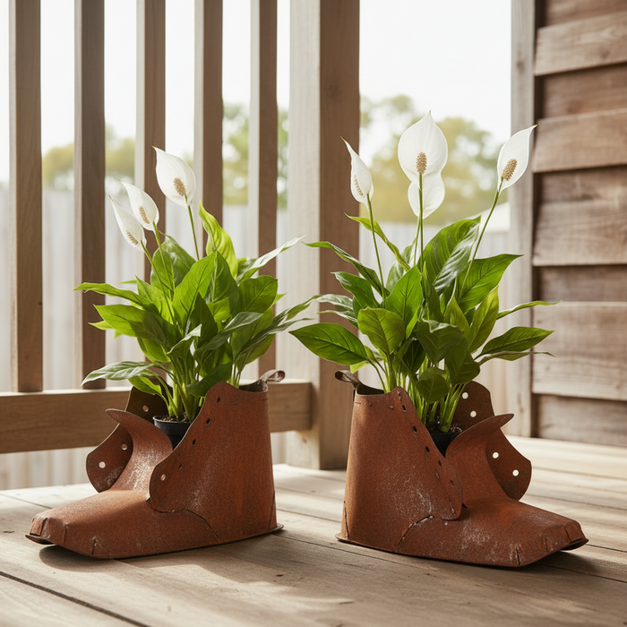 2PC RUSTY LARGE BOOT PLANTERS