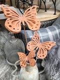 3PC RUSTY 3D BUTTERFLY STAKES