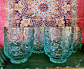 4PC SET GARDEN MINT GLASS TUMBLERS