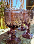 4PC SET GARDEN MULBERRY PINK WINE GLASSES