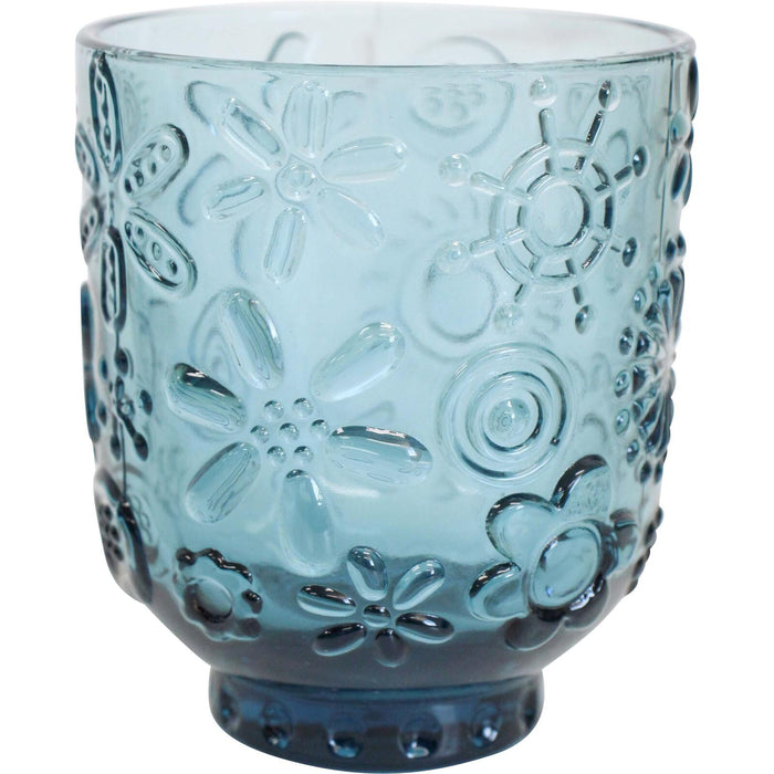 4PC SET GARDEN SMOKE BLUE GLASS TUMBLERS