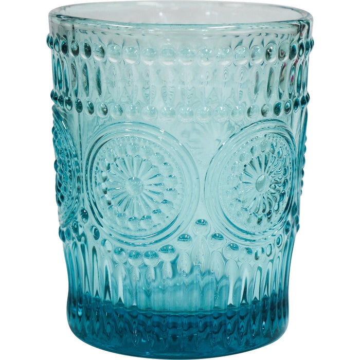 4PC SHORT AQUA GLASS TUMBLERS