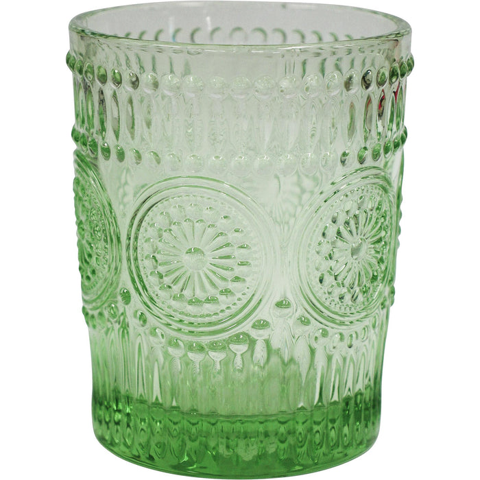 4PC SHORT SOFT GREEN GLASS TUMBLERS