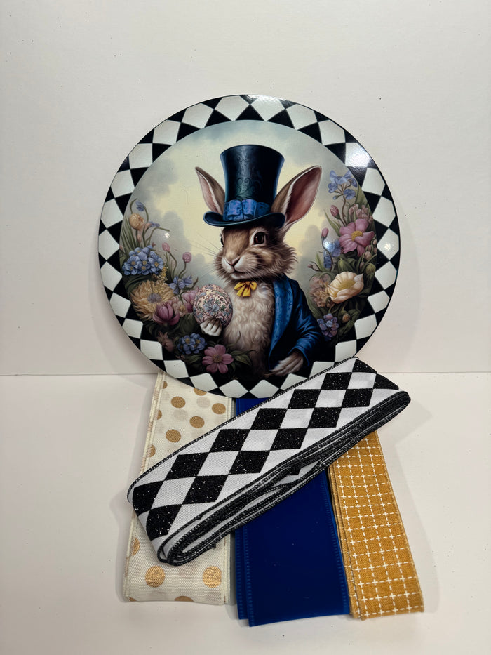 #832  Spring Rabbit Sign and Ribbon Bundle, Holiday Sign, Holiday Ribbon