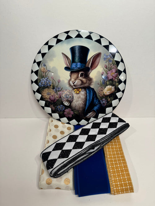 #832  Spring Rabbit Sign and Ribbon Bundle, Holiday Sign, Holiday Ribbon