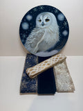 #887 Winter Owl Holiday Sign and Ribbon Bundle