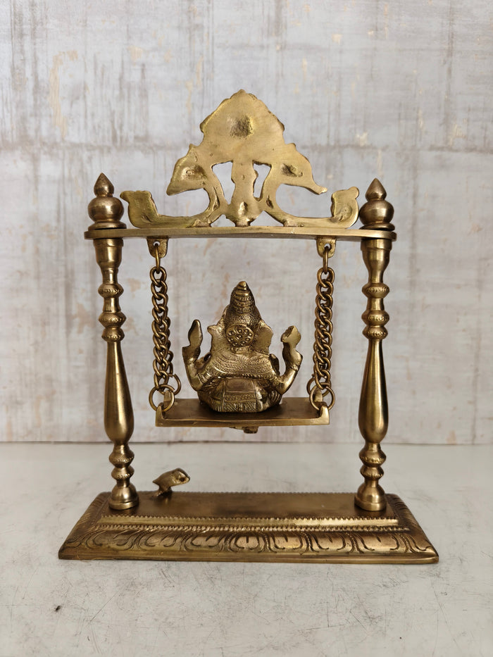 Exquisite Brass Ganesha Swing Idol: Artisan Handcrafted Idol   Brass Decorative Idols
