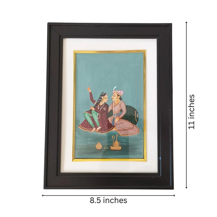 A Royal Couple in Repose - An Indian Miniature Painting   Paintings