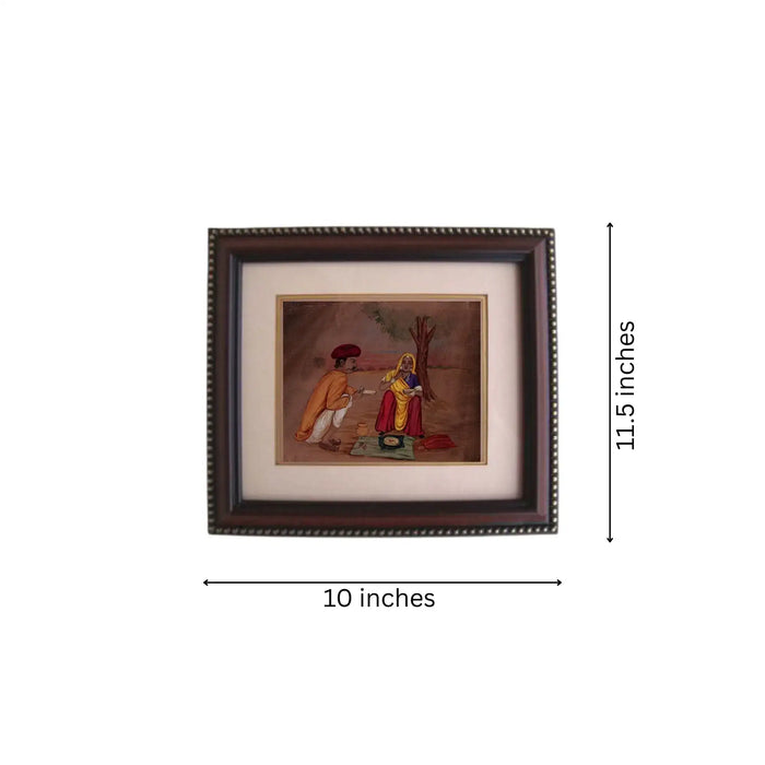 A Rural Indian Couple - Traditional Miniature Painting   Paintings