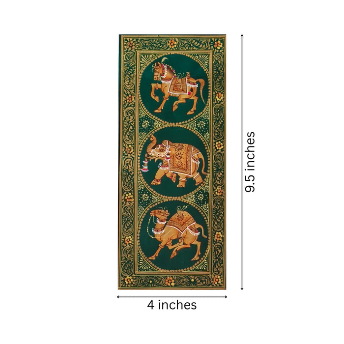 A Triptych of Royal Animals Miniature Painting   Paintings