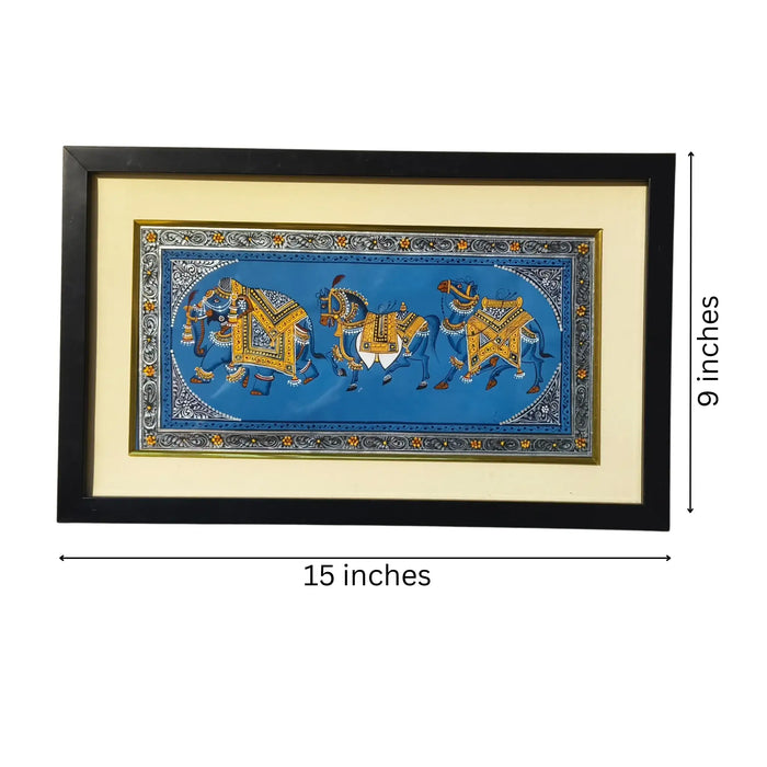 A Triptych of Royal Steeds - An Indian Miniature Art Collection   Paintings