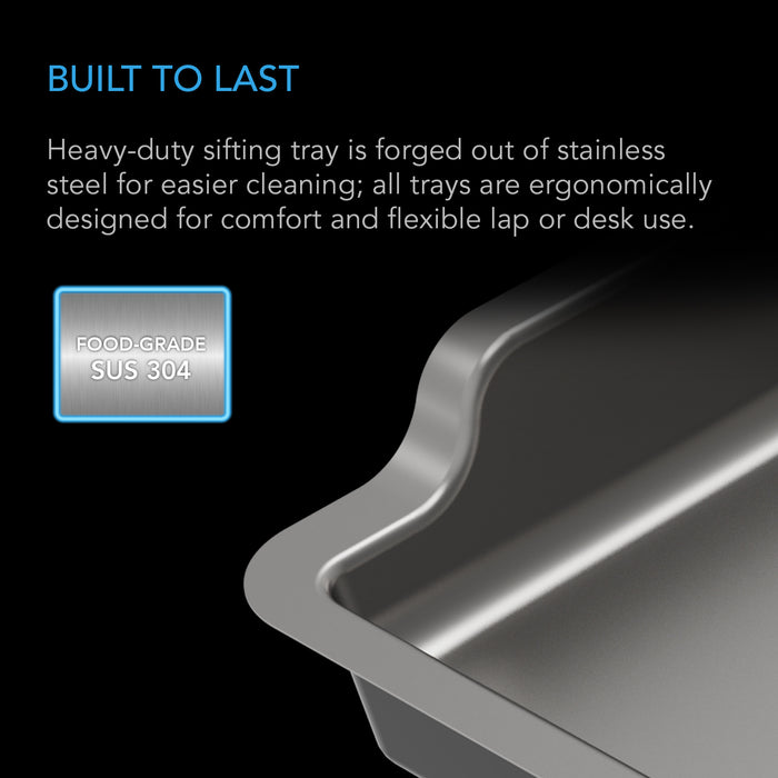 AC Infinity Large Trim Tray System: 3-Tray & 2-Screen Kit with Ergonomic Design and Stainless Steel Pruning Sheers
