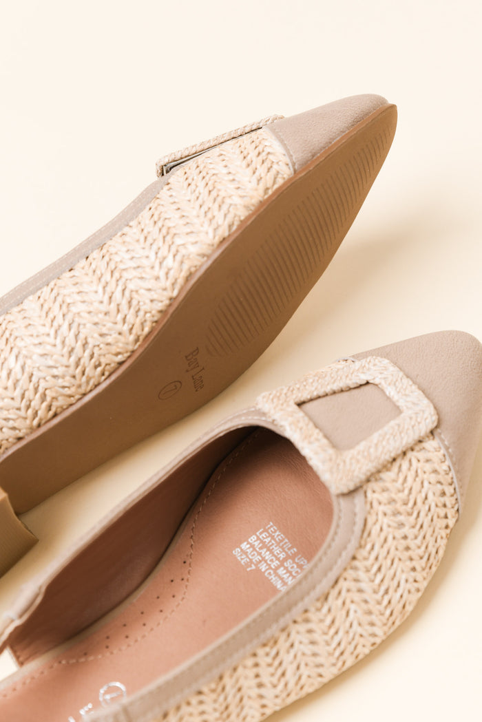Alcatraz Beige Leather Slingback Mule