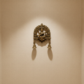 Antique Brass Finish Saraswati Wall Hanging with Bells   Brass Artwork
