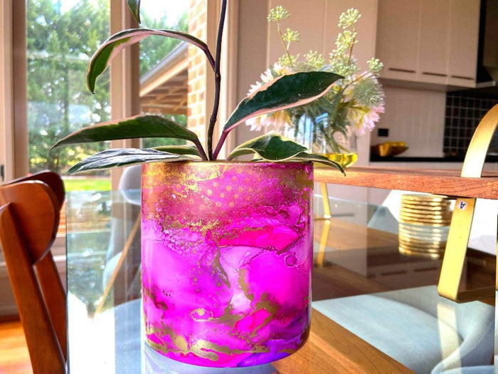 ARTISAN DESIGNED - MIDNIGHT PINK PLANTER - SMALL