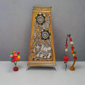 Artistic Hand-Painted Indian Leather Lamp with Elephant Motif   Leather Paintings