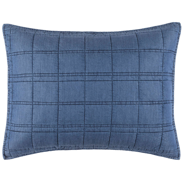 Atlas Denim Quilted Sham Sham By Annie Selke