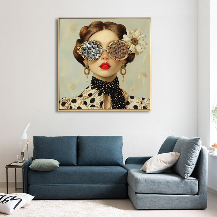 AUDREY - BRUSHED PAINT GIRL CANVAS FRAMED WALL DECOR