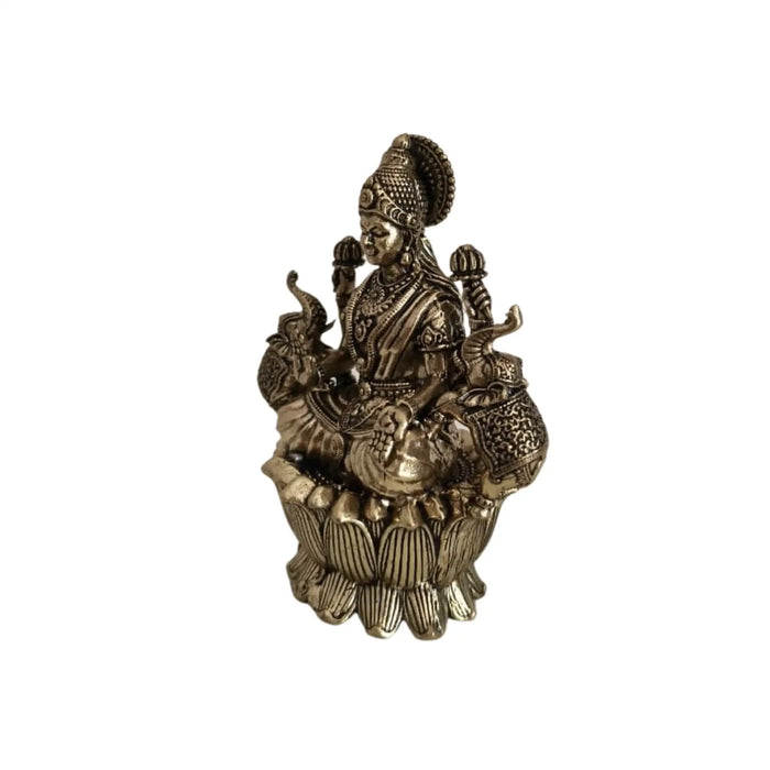 Auspicious Brass Gaja Lakshmi Idol with Elephants - Goddess of Power   Brass Ware