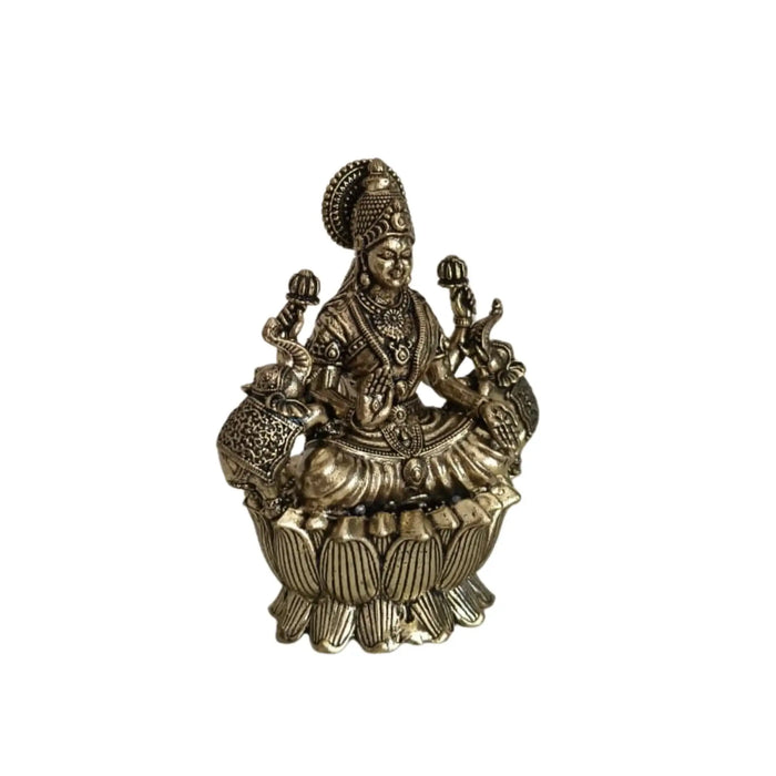 Auspicious Brass Gaja Lakshmi Idol with Elephants - Goddess of Power   Brass Ware