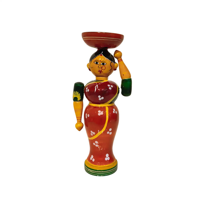 Authentic Etikoppaka Lathe-Turned Figurine - Village Woman Series   Etikoppaka Lacquerware
