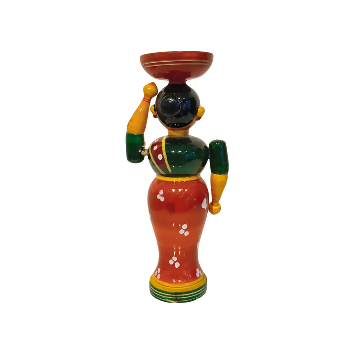 Authentic Etikoppaka Lathe-Turned Figurine - Village Woman Series   Etikoppaka Lacquerware