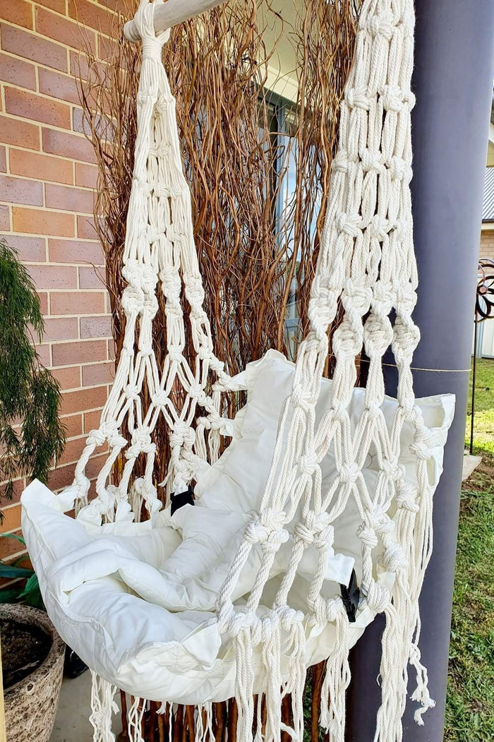 BABIES - KIDS SIZE CUSHIONED MACRAME SWING SEAT