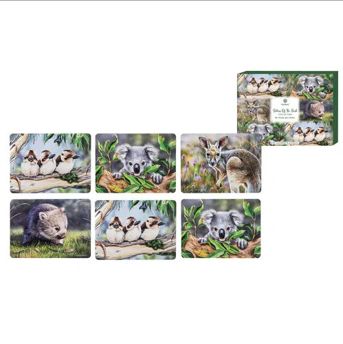 BABIES OF THE BUSH - 6PK PLACEMAT SET - AUSSIE ANIMALS