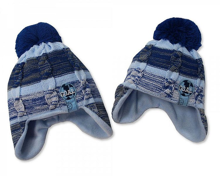 Baby Boys Pom-Pom Hat with Fleece Lining (0-12 Months) Bw 0503-0300